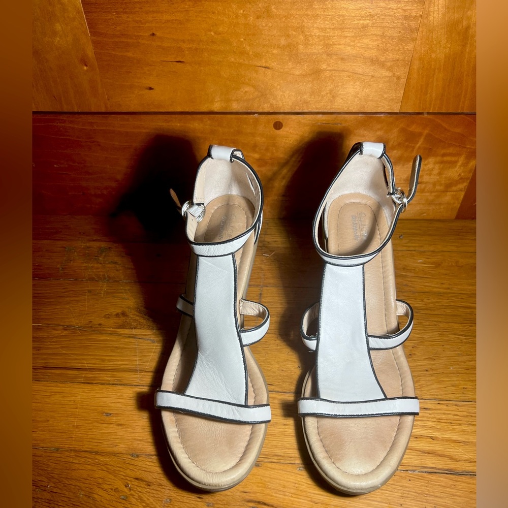 Black and White Wedge Sandal